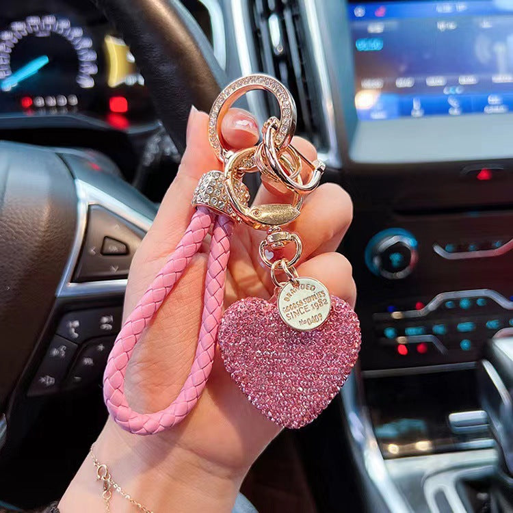 Wholesale Love Car Creative Diamond studded Love Text Metal Keychains